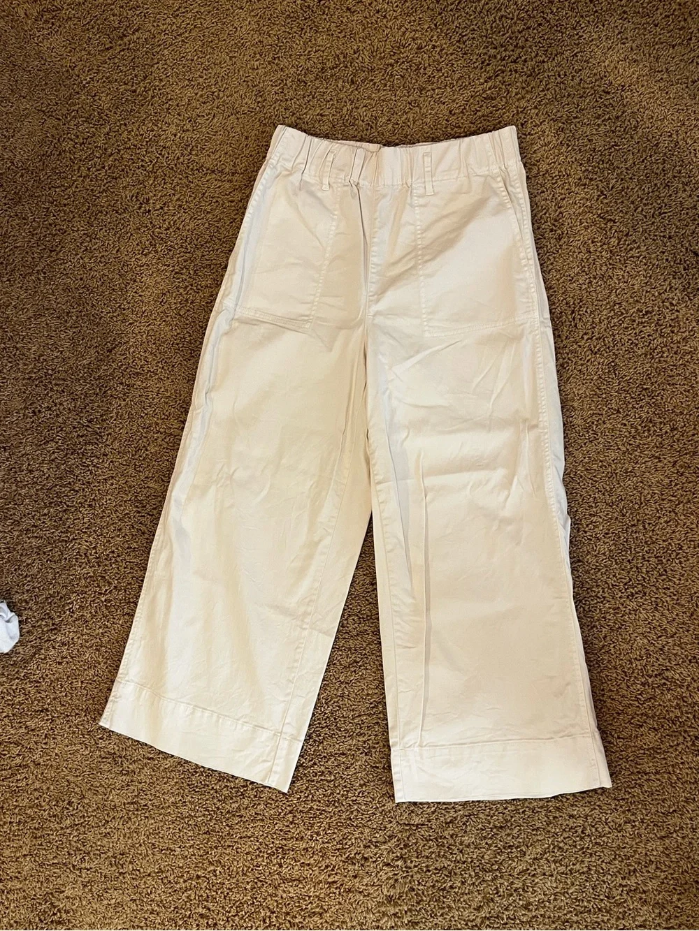 J. Crew straight leg Cotton Pants in Cream